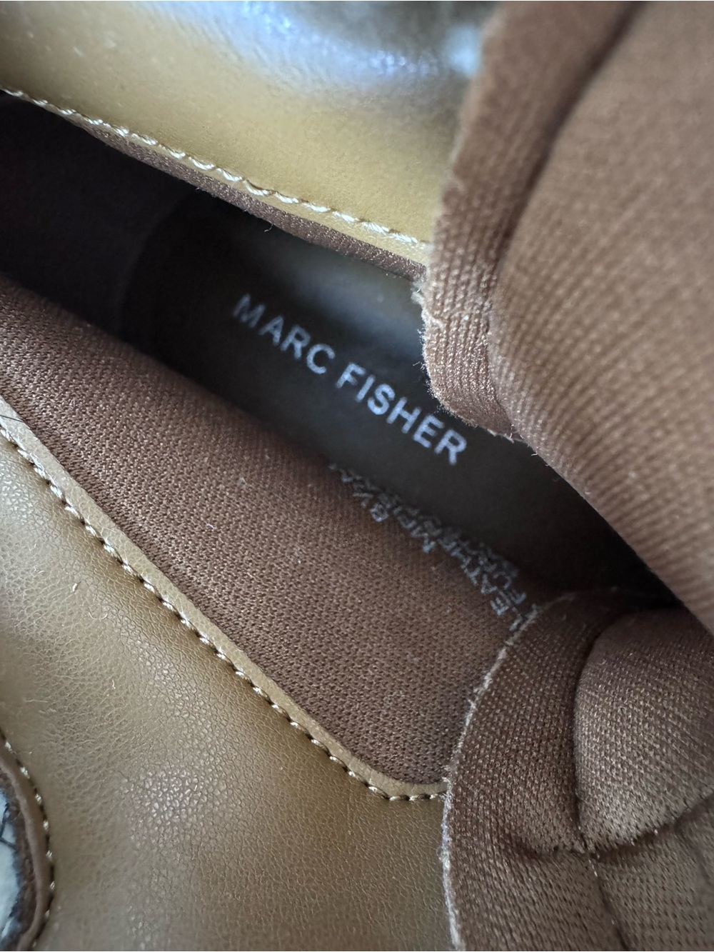 Marc Fisher Suede Sherpa Hiking Boots Tan Lug Sole Size 9 - Picture 13 of 14